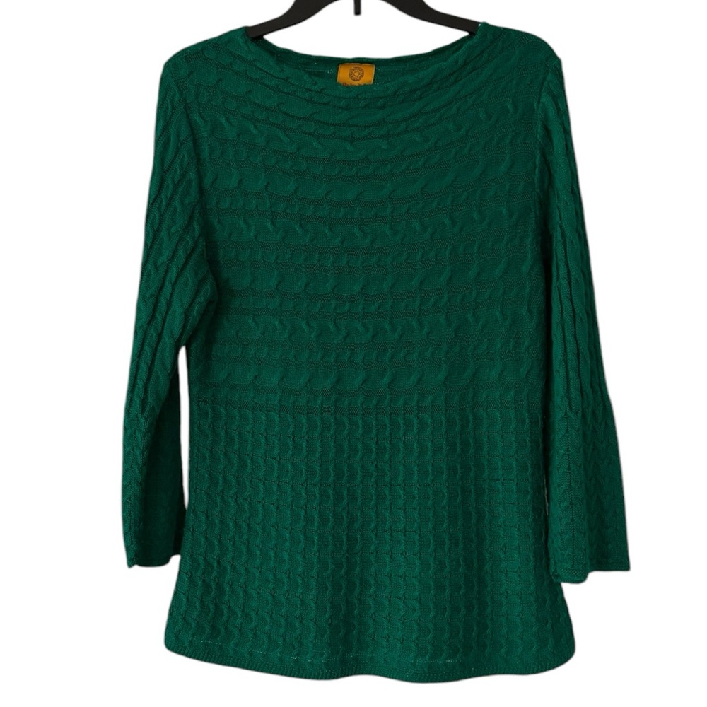 Ruby Rd. Emerald Cable Knit Sweater - Picture 3 of 5